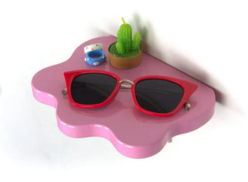 pastel Pink Wavy Wall Shelf,A Unique & Stylish Way to Display Your Fevorite Trinkets