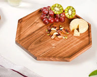 "Rustic Octagon Wooden Snack Platter-Perfect for Entertaining"