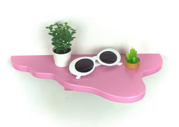Wavy Shelf - Pastel Pink Shelf, Maximalist Decor, Wall Mounted Shelf, Colorful Home Decor
