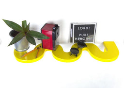 Modern Yellow Wavy Wall Shelf, Wall Decor For Home & Office