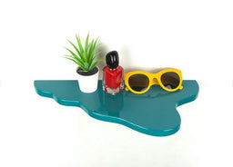 Torquoise Blue Wavy Floating Shelf- Unique And Modern Home & Office Decor