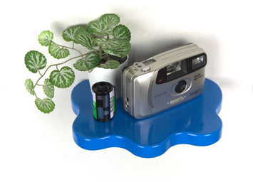 "Blue Wavy Floating Shelf- Quirky Wall Decor for Modern Homes" ( 7" D X 12" L )