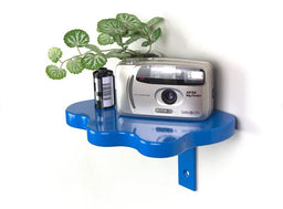 "Blue Wavy Floating Shelf- Quirky Wall Decor for Modern Homes" ( 7" D X 12" L )