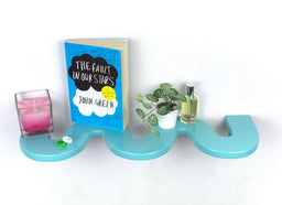 "Blue Wave Floating Shelf- Chick Storage Solution, Wall Decor,Home & Office".