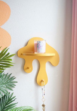 "Whimsical Pink Drippy Wall Shelf-Quirky Storage with a Splash of Style".